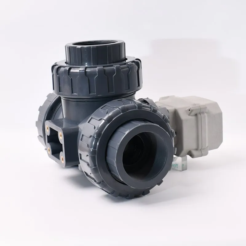 3-ходовой DN50 2 ''UPVC Электрический регулирующий клапан с ручным управлением