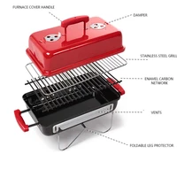 Charcoal Grill Outdoor Home Folding Portable Barbecue Grill Carbon Barbecue Oven Charcoal Grills Easily Cleaned