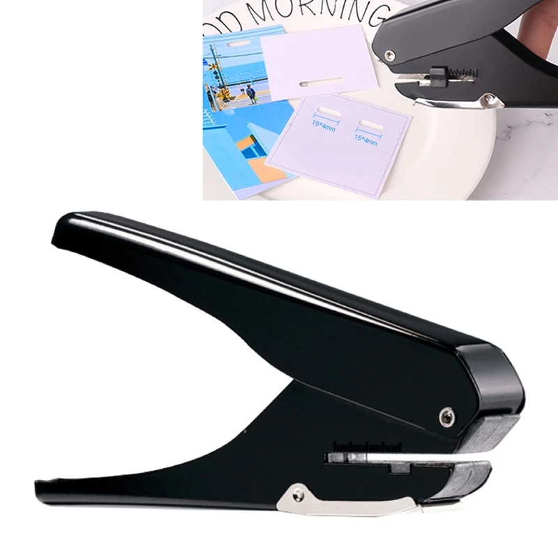Portable Oval Hole Puncher 10 Sheets Capacity Adjustable with Positioning Ruler for Paper Card Picture File 39XD | Канцтовары для
