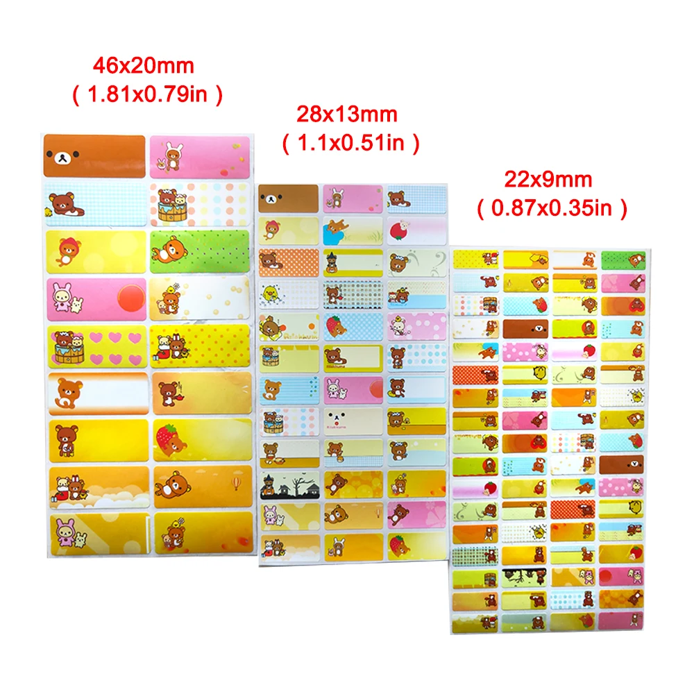 3 размера на заказ пустые наклейки с именем Мультяшные водонепроницаемые