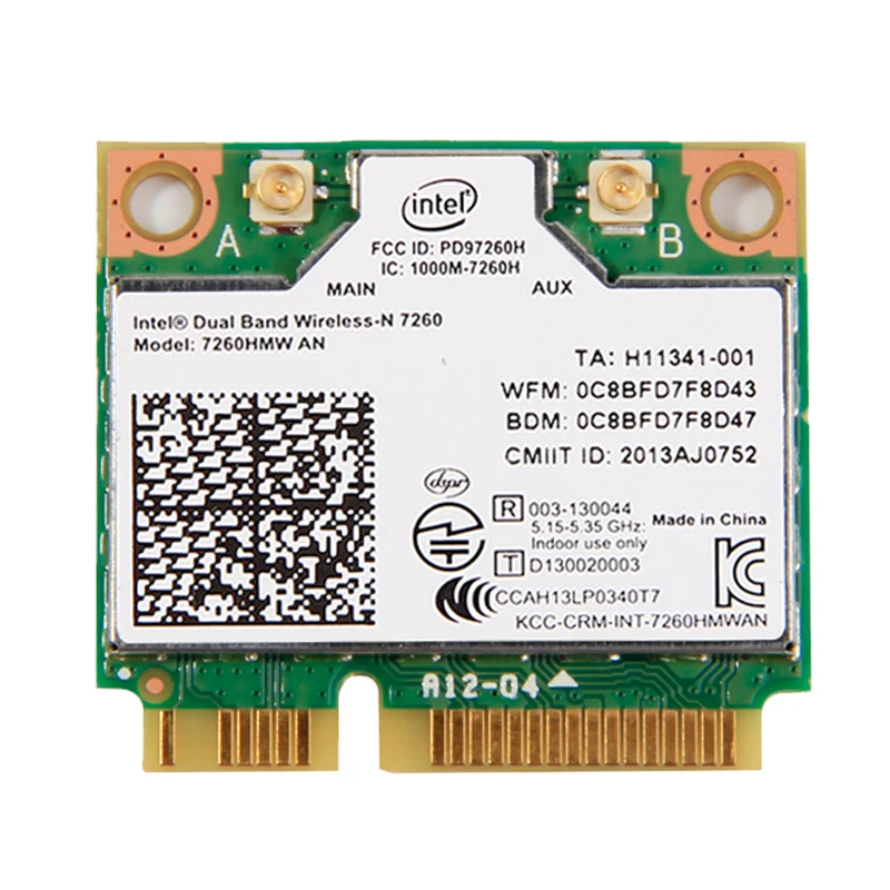 

Dual band Intel Wireless-N 7260 7260HMW AN 2.4G/5Ghz mini Pci-e 300Mbps Wireless Wifi + Bluetooth 4.0 Notebook WiFi network card