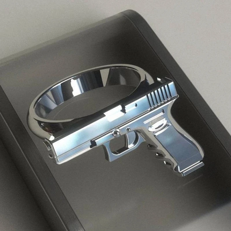 

New Pistol Shape Ring For Women Men Punk Alloy Fine Party Valentines Day Gift Accessories Women Rings