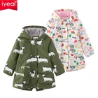 IYEALдетский плащ для мальчиков и девочек Качественная верхняя одежда хлопковая повседневная детская ветровка с капюшоном и рисунком на весну-осень