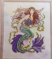 lovely counted cross stitch kit mermaid fish fairy goddess fairyland under the sea je