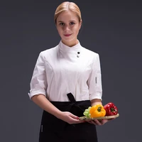 food chef kitchen jacket white hotel uniform summer restaurant waiter workwear clothing womens kitchen jacket