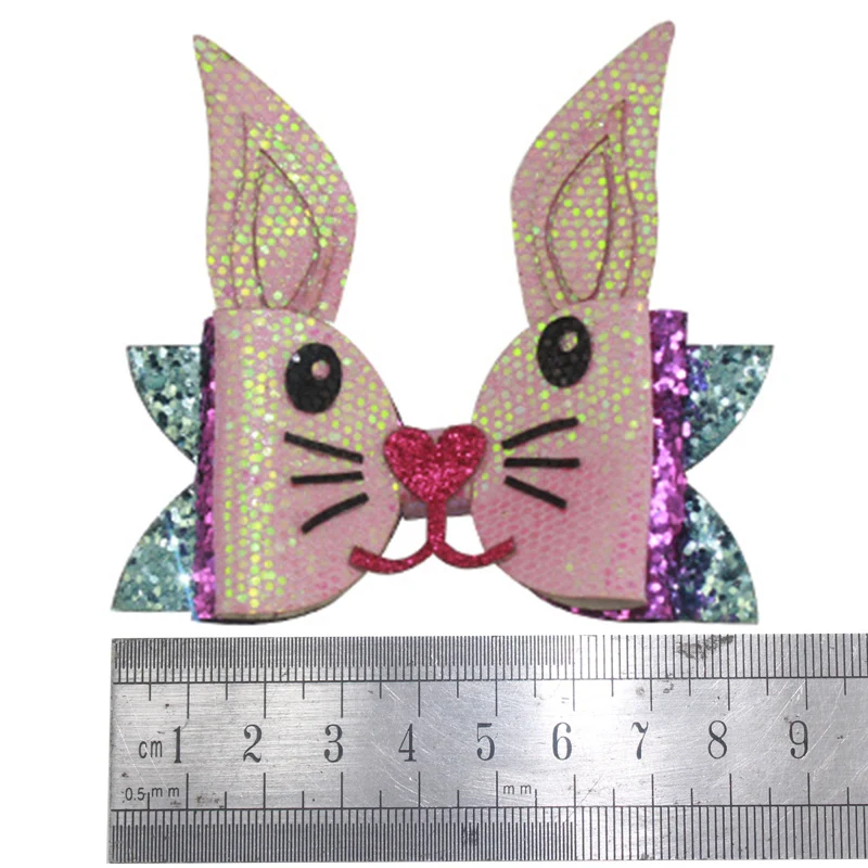 4 дюйма мультфильм кролик девушки с цветами волосы банты заколками бутик шпильки