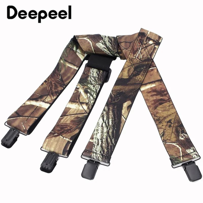 Deepeel 1 шт. 5*120 см мужские камуфляжные подтяжки с 4 клипсами винтажные уличные