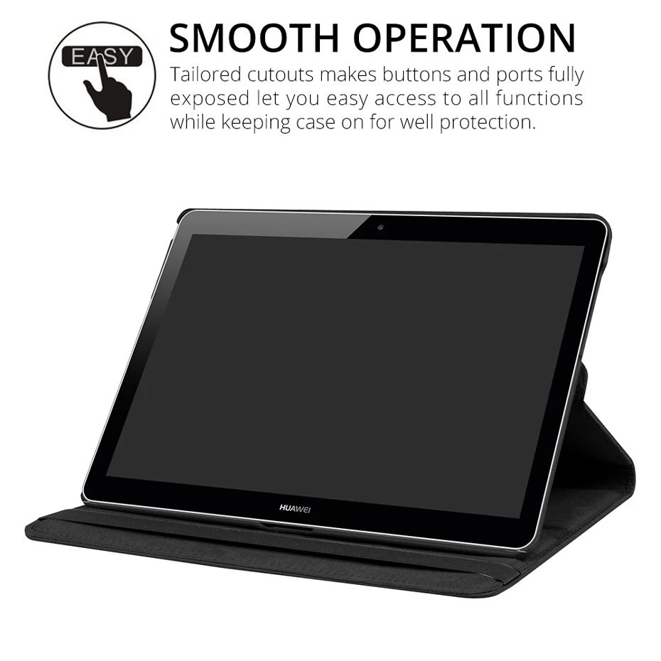 360 Вращающийся чехол для huawei MediaPad T5 10 AGS2-W09/L09/L03 10,1 планшет фундамент из искусственной кожи с откидной крышкой для huawei T5 10 Чехол