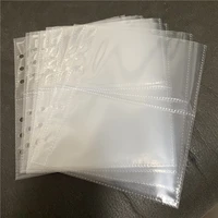 20 pieces transparent mini album pages size1518cm 6 holes storage holder card sleeves for board game trading cards album inner