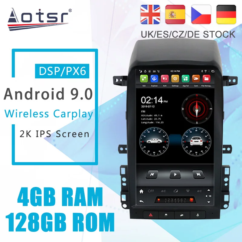 

Android 9 128G Tesla Styel для Chevrolet Captiva 2007-2012, автомобильное радио, стерео, автомобильный DVD, мультимедийный плеер, GPS-навигация, головное устройство