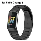 Металлический сменный ремешок для смарт-часов Fitbit Charge 5 Fitbit Charge 4  Fitbit Charge 3 SE, черный браслет из нержавеющей стали для наручных часов