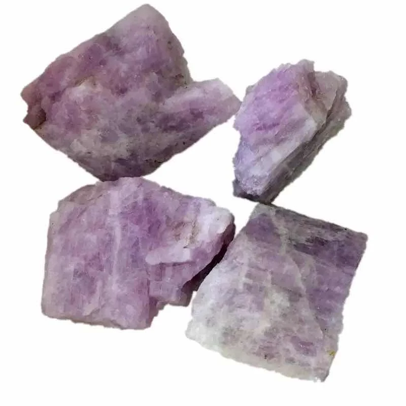 

MOKAGY Raw Natural Spodumene Quartz Tumbled Stone Rough Crystal Specimen 4pc