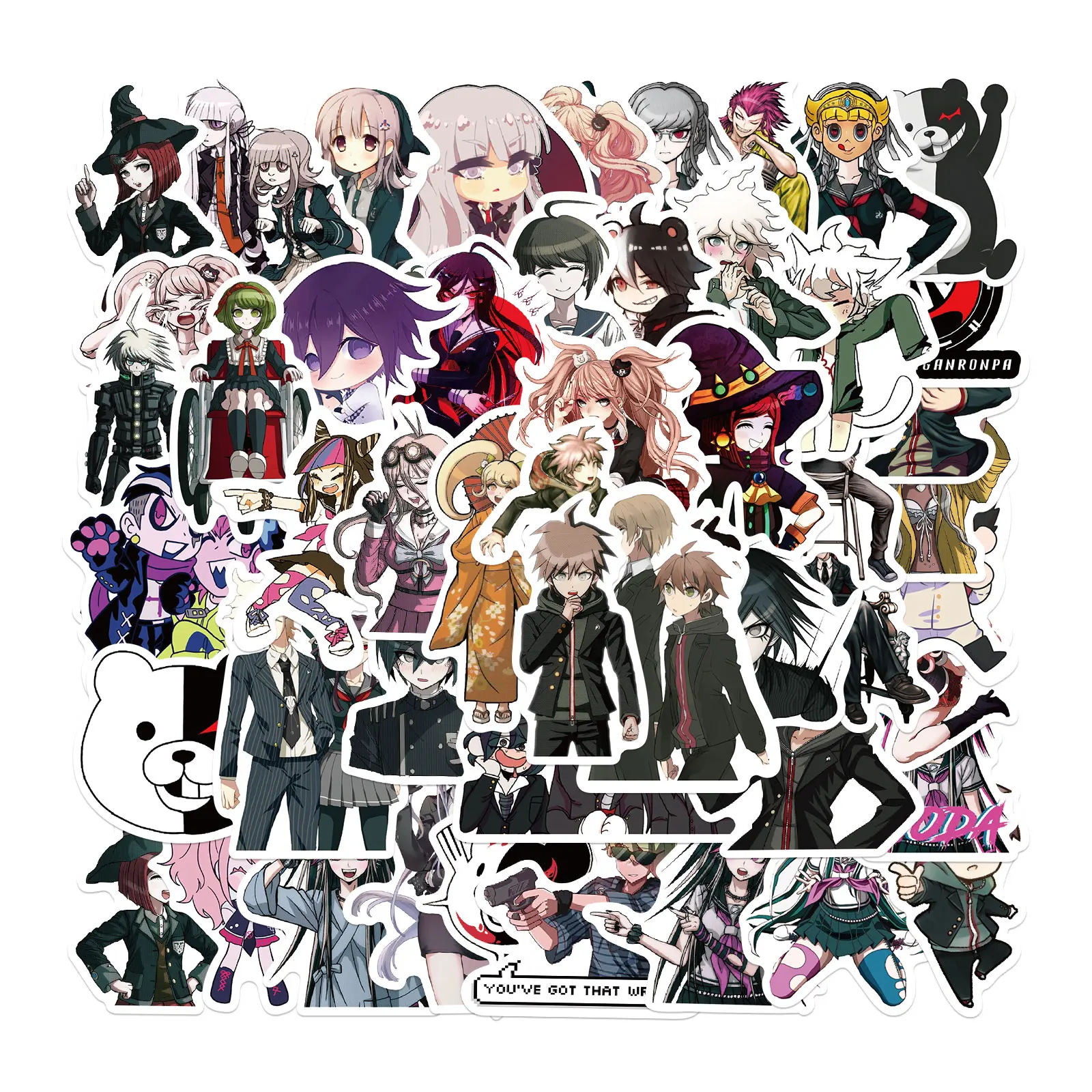 

50Pcs Japanese Anime Danganronpa Sticker For Suitcase Refrigerator Guitar Luggage Scrapbook Hand DIY Waterproof Graffiti Sticker
