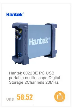 Hantek PC USB портативный осциллограф 20 МГц-200 МГц 2 канала 48 мс/s-250MSa/С осциллограф 6022BE/6052BE/6082BE/6102BE/6212BE