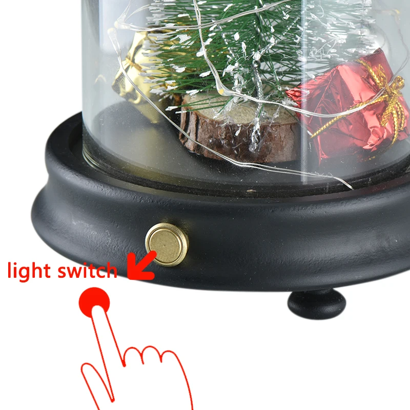 Искусственное украшение Рождественская елка в стеклянном куполе светодиодный