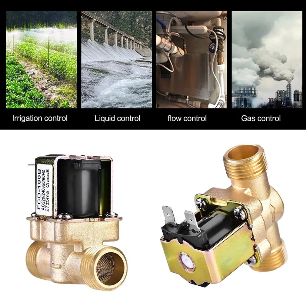 

1/2 AC 220V Electric Solenoid Magnetic Valve Normally Closed Brass For Water Control Brass Inlet Valve