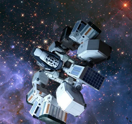 

3D paper puzzle Movie Interstellar Spaceship Endurance Paper Craft Spaceship DIY paper model
