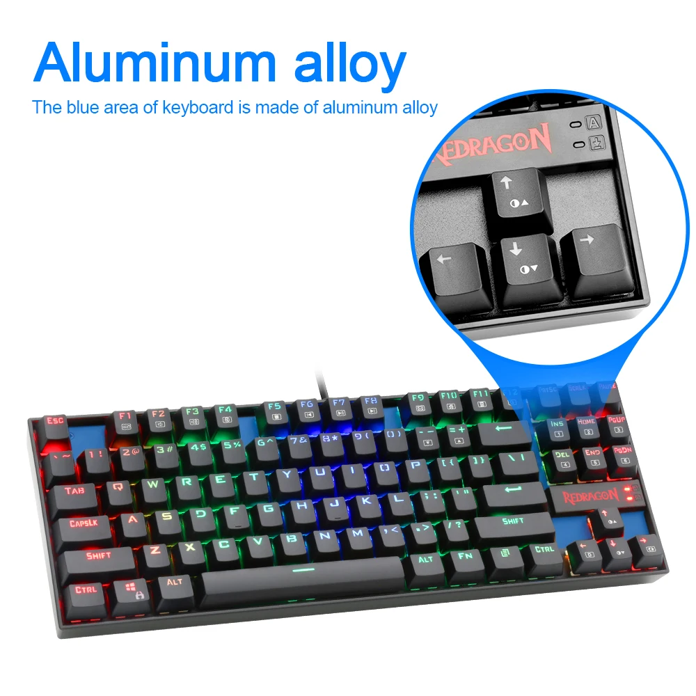Механическая игровая клавиатура Redragon K552 с алюминиевым USB синим переключателем
