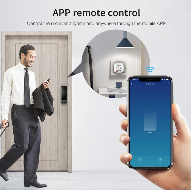 Беспроводной кинетический переключатель без аккумулятора Wi-Fi RF433 с 3 клавишами