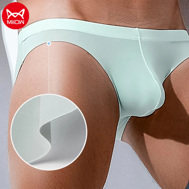 

MiiOW 3pcs Ultra-thin Translucent Sexy Men's Briefs Ice Silk Seamless Underwear Men Boxer Shorts One-piece Breather Boxershorts