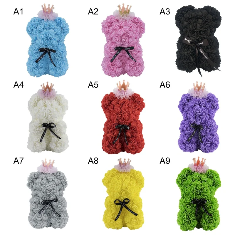 

Valentine's Day Gift 25cm Red Rose Teddy Bear Rose Flower Artificial Decoration Christmas Gifts Women Valentines Gift