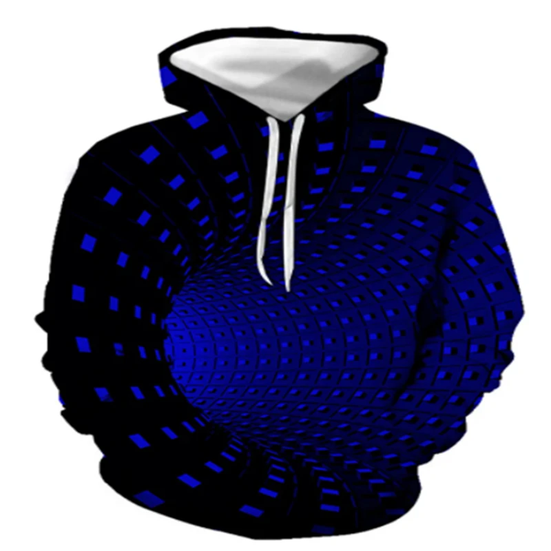 

New Blue Geometric 3D Hoodie Fashion Sweater Pullover Harajuku Hoodie Casual Cool Sweater Anime Hoodie