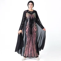 new muslim abaya arab dubai womens dress sequin embroidered ramadan cloak long dress elegant slim turkish islamic evening dress