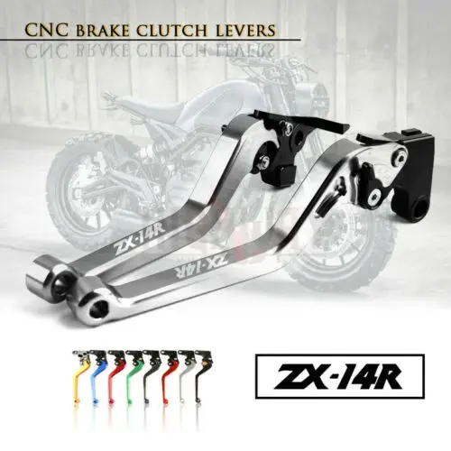 

Motorcycle Long CNC Adjustable Brake Clutch Levers Accessories Brake Handle Bar Lever For KAWASAKI NINJA ZX14R ZZR1400 2006-2017