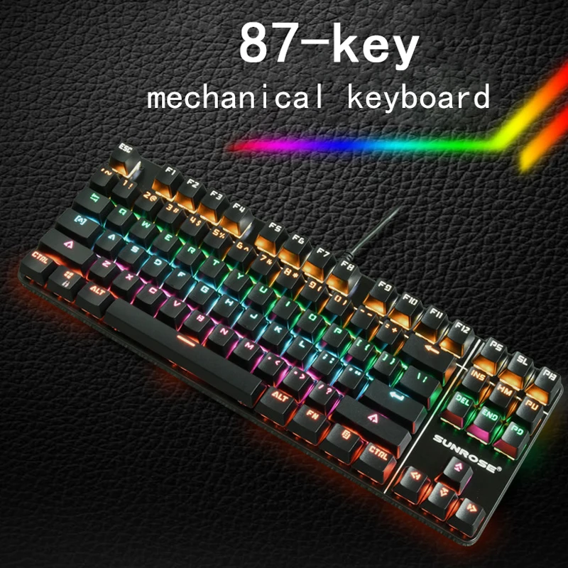 Механическая Проводная игровая клавиатура RU + En с разноцветным персонажем