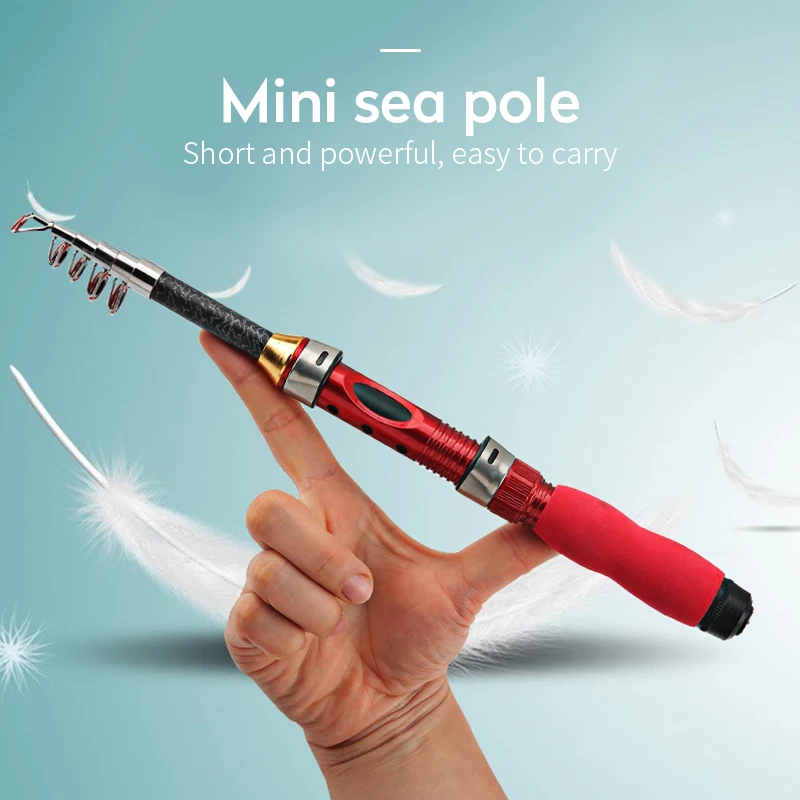 Жесткий Телескопический телефон Draagbare Hengel Glasvezel 1-2 3 м Korte Zee Pole Ultra Mini Kleine zee gooien staaf |