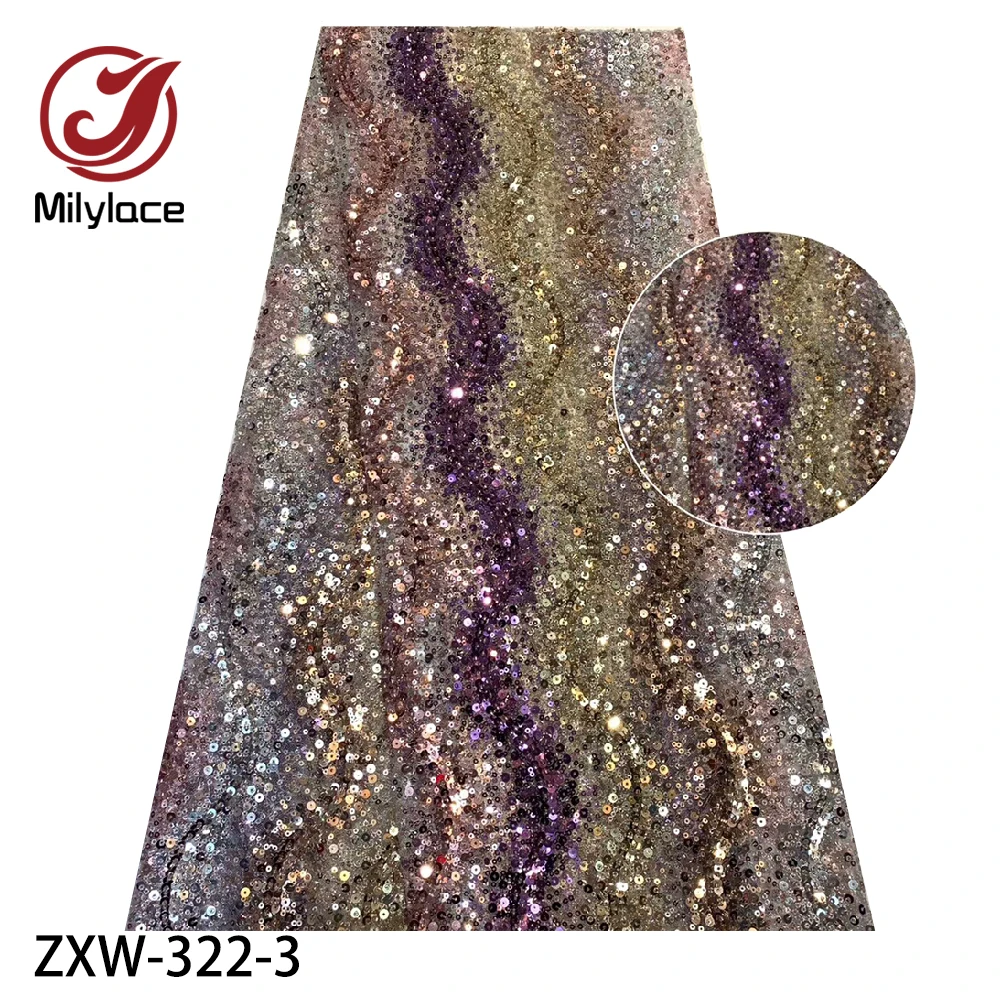 Африканский новый дизайн кружевная сетчатая ткань с блестками