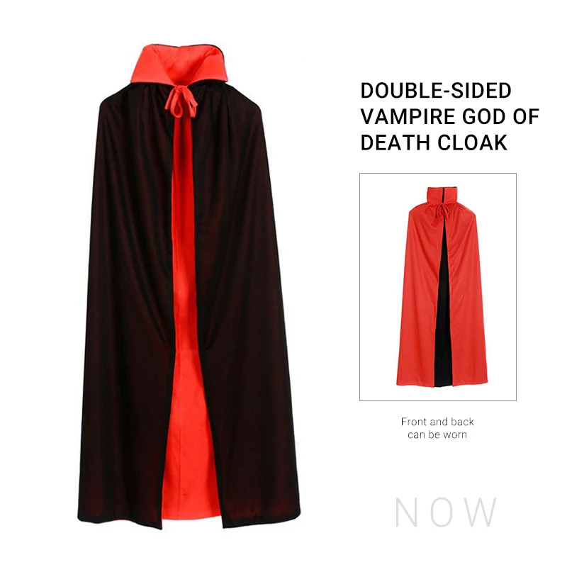Взрослый двухсторонняя вампира красные черные карнавала Хэллоуин смерть плащи