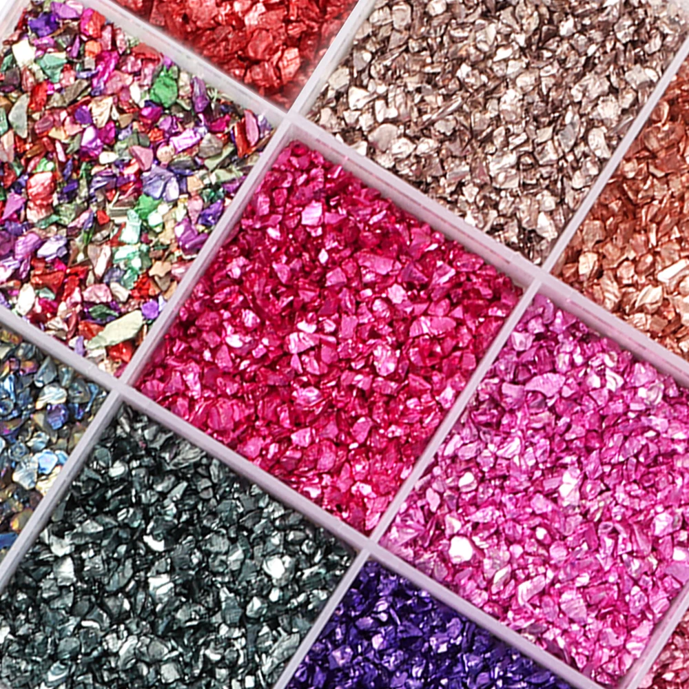 

Crushed Glass Craft Glitter for Resin,SONGIN Irregular Metallic Crystal Chips Sprinkles Chunky Glitter Shiny Nail Sequins