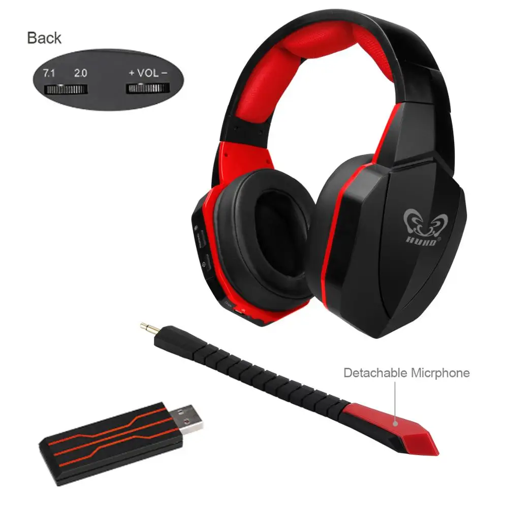 Беспроводная игровая гарнитура HUHD 2 4G с микрофоном игровые стереонаушники