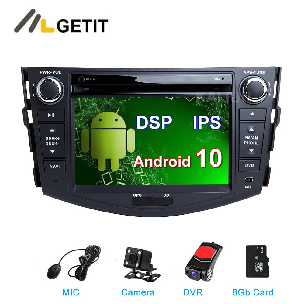 DSP IPS Android 10 автомобильный DVD мультимедийный стерео плеер для Toyota RAV 4 RAV4 2006 2012 с Wifi BT