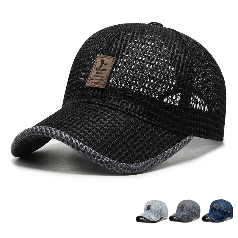 

Summer Unisex Men fishing Baseball Caps Women Breathable Mesh Snapback Hats Black Casual sport Hats Cap