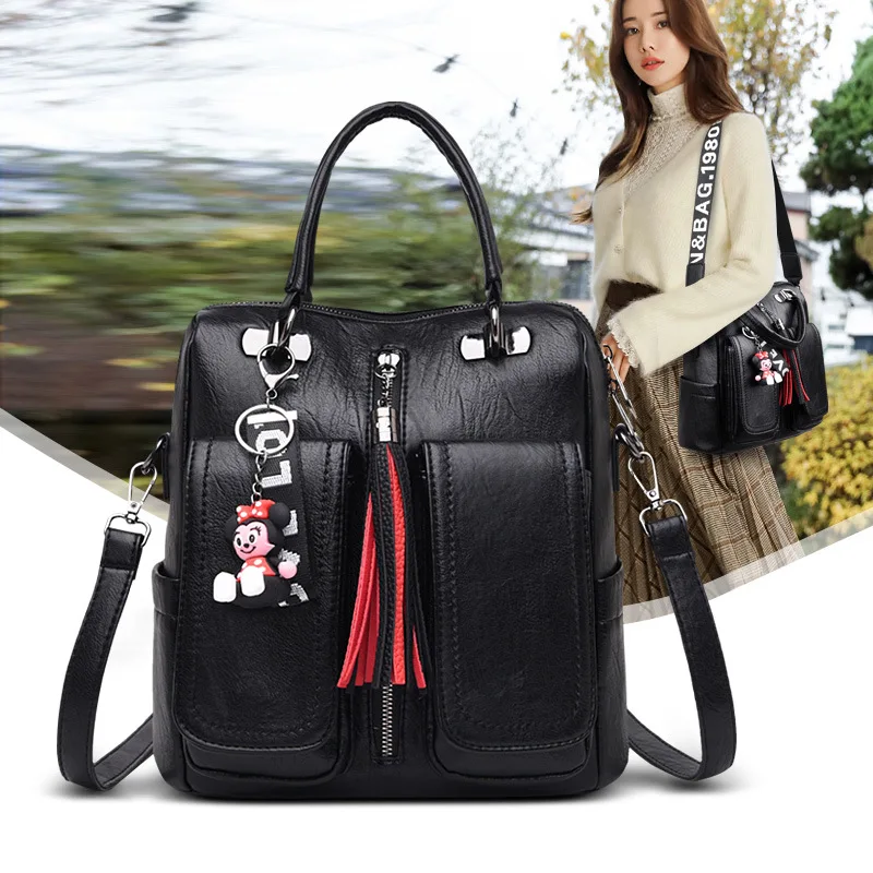 Occident fashion backpacks for school teenagers girls leather travel backpack women purses 2019 designer satchel | Багаж и сумки