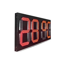 honghao customized 24 inch bright red led digital 88 88 outdoor rainproof iron cabinet led digital clock screen of gas station
