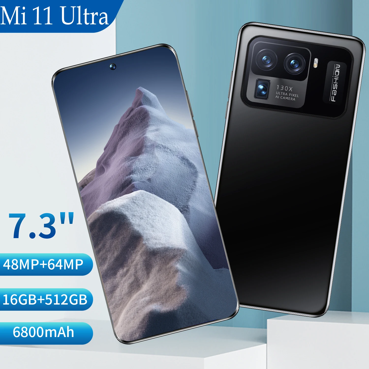 

Mi 11 Ultral Mobile Phones 16GB+512GB 7.3 inch Full Display Dual SIM smartphone 64PM Rear Camera Smart Phone Unlocked 5g celular