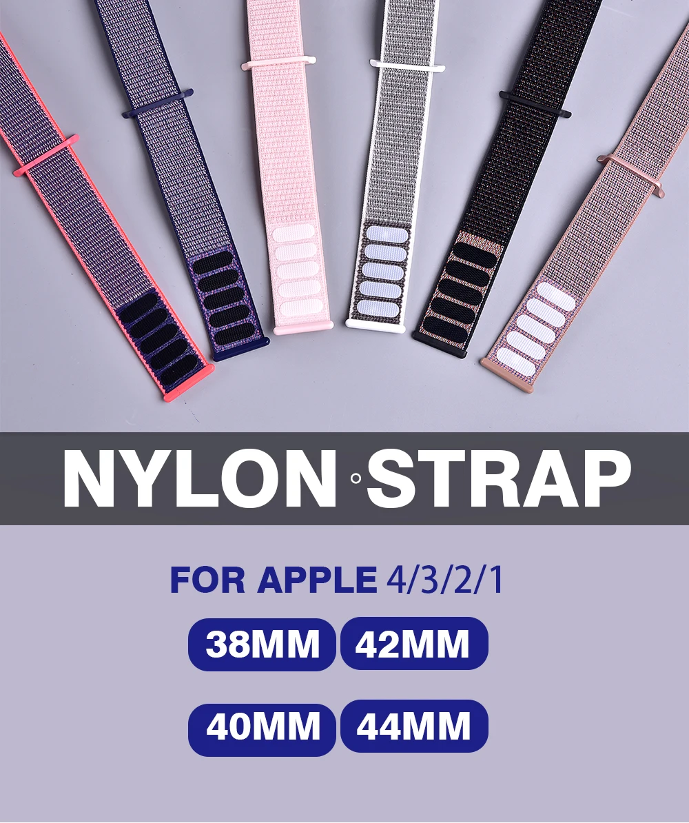 Band For Apple Watch Series 5 4 3 2 1 38MM 42MM watchband Breathable Nylon Strap Sport Loop for iwatch Bracelet 40MM 44MM