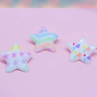 40pcslot 5cm glitter shiny star padded appliques for diy handmade children hair clip accessories patches