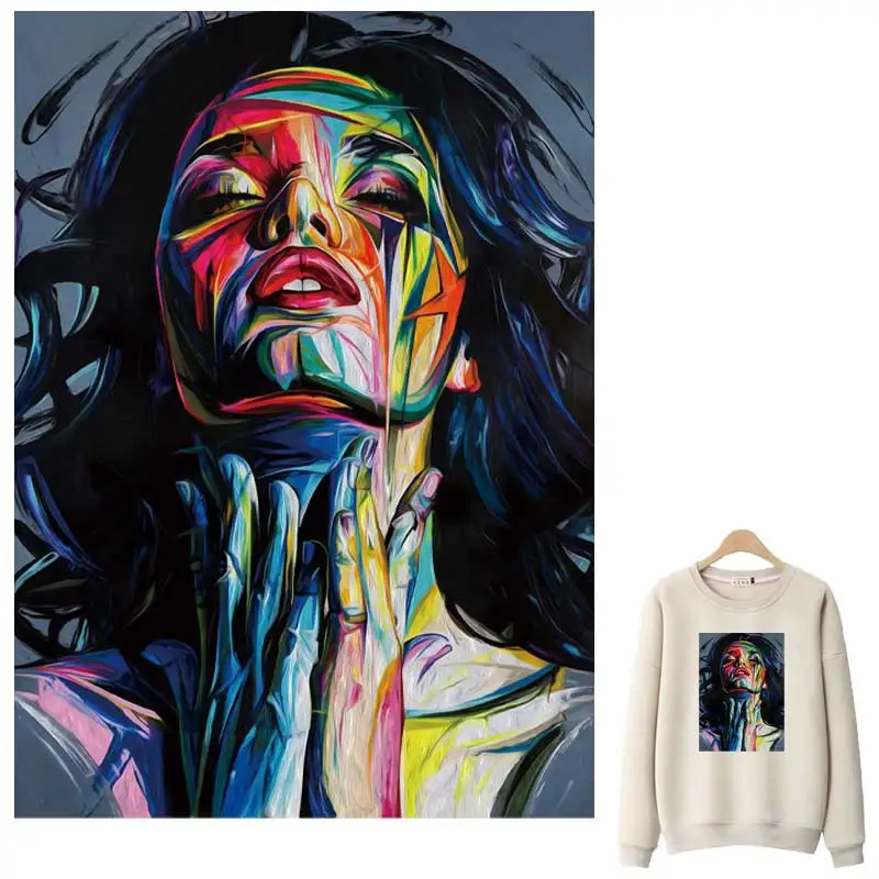 

Color Girl Iron-On Patches For Clothing DIY A-Level Washable T-Shirts Heat Transfer Stickers Graffiti Art Hoodie Patch Applique