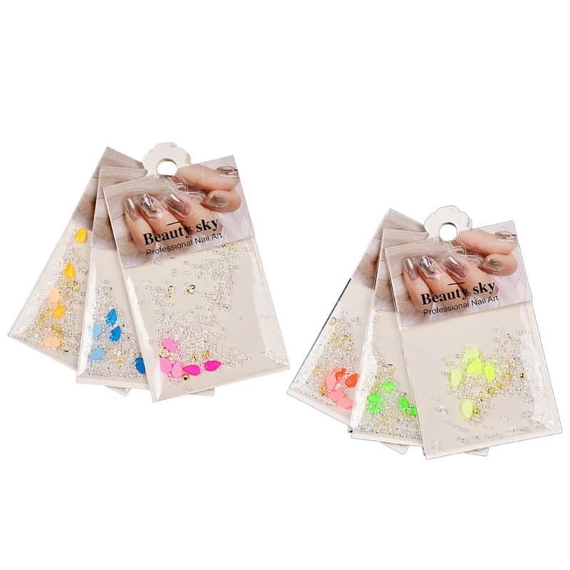 

6 Bags Multi Shapes Nail Art Rhinestones Decorations for Nails Art DIY Craft