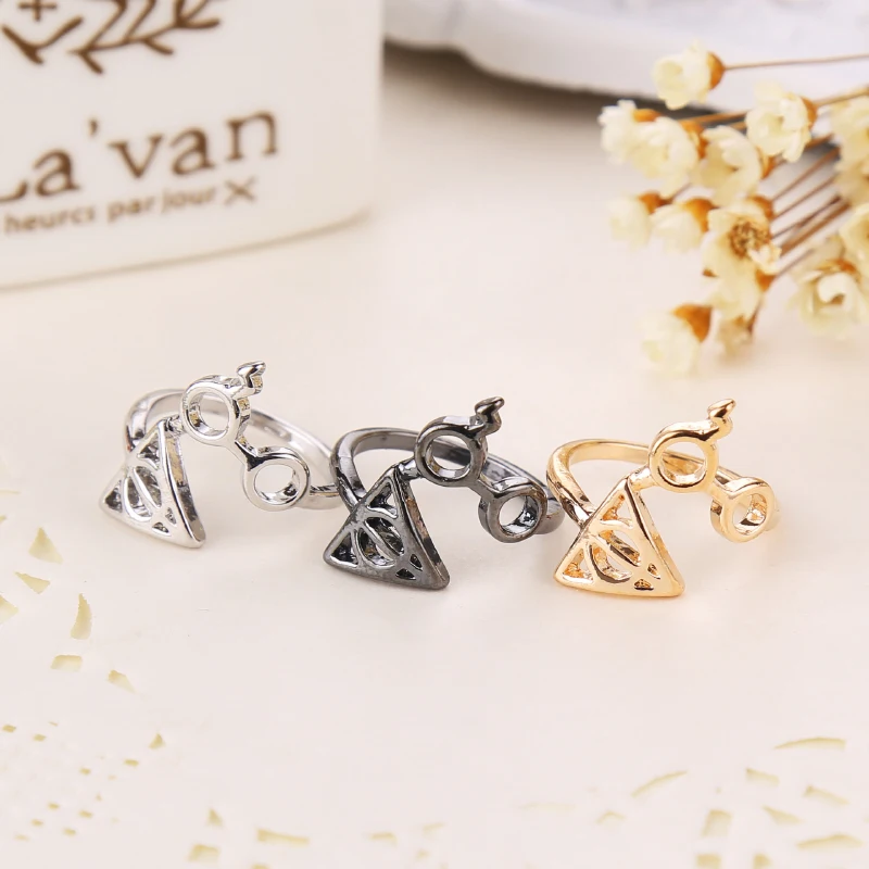 Geometric Patterns Creative Ring Alloy Triangle Glasses Wedding Rings Women Minimalist Knuckle Fashion Jewelry Gifts | Украшения и