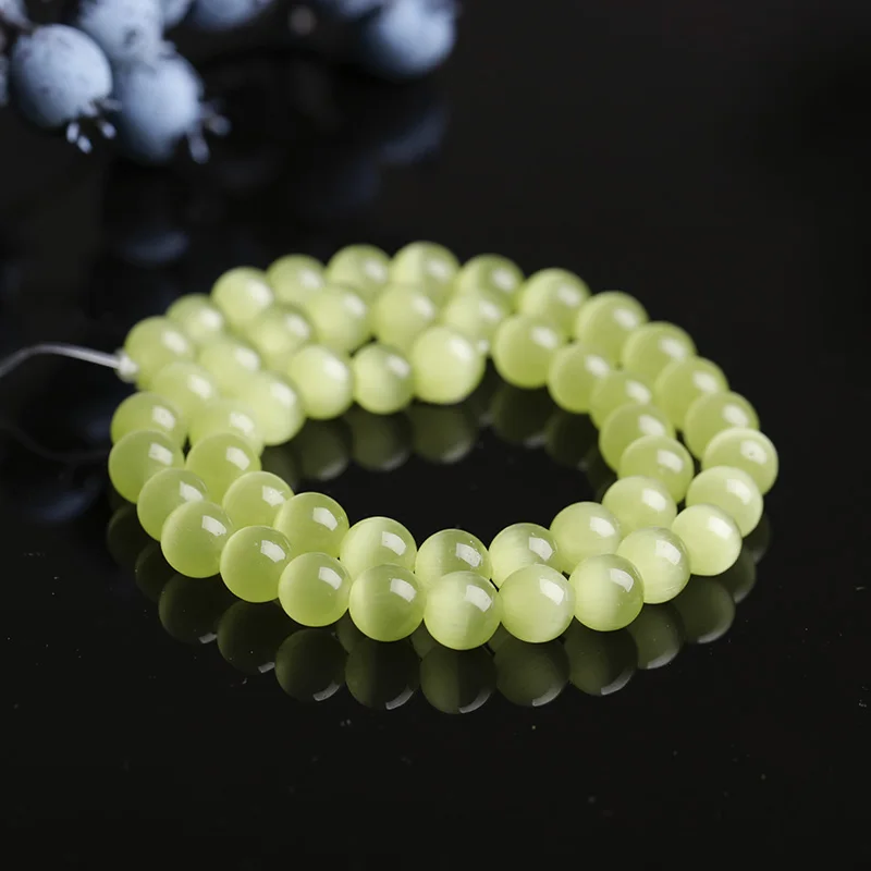 

Fashion Natural Stone 4/6/8/10mm Yellow Cat Eye Beads Loose Round Opal Beads For Jewelry Making DIY Bracelet Necklace Accessorie