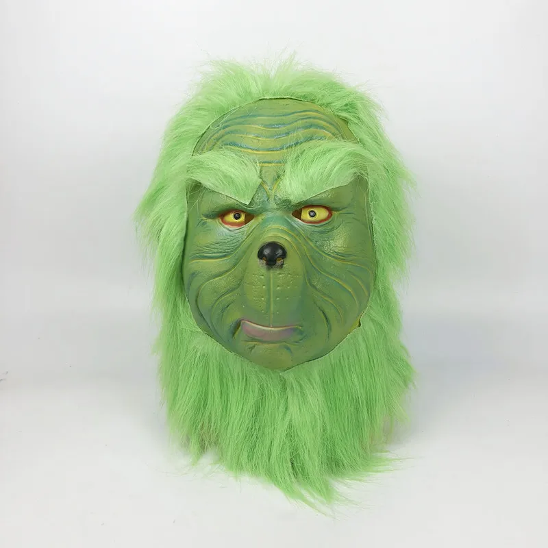 Grinch B Рождество Косплей Grinch Маска латекс с волосами события реквизит Вечерние Маски мяч костюм для мероприятия шлемы реквизит Рождественские украшения - Цвет: Grinch B