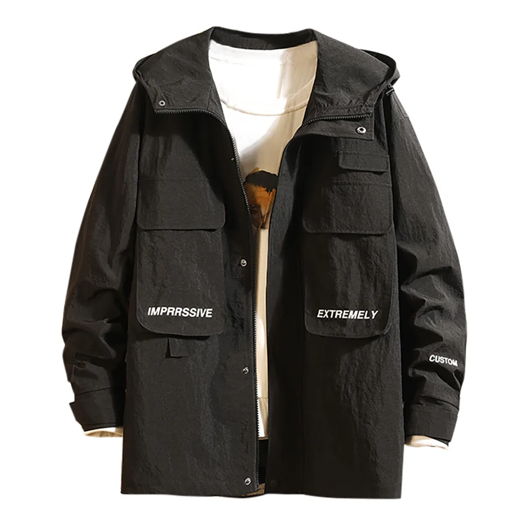 SAGACE Новая мужская повседневная куртка-бомбер с капюшоном Весна Осень Хип-хоп