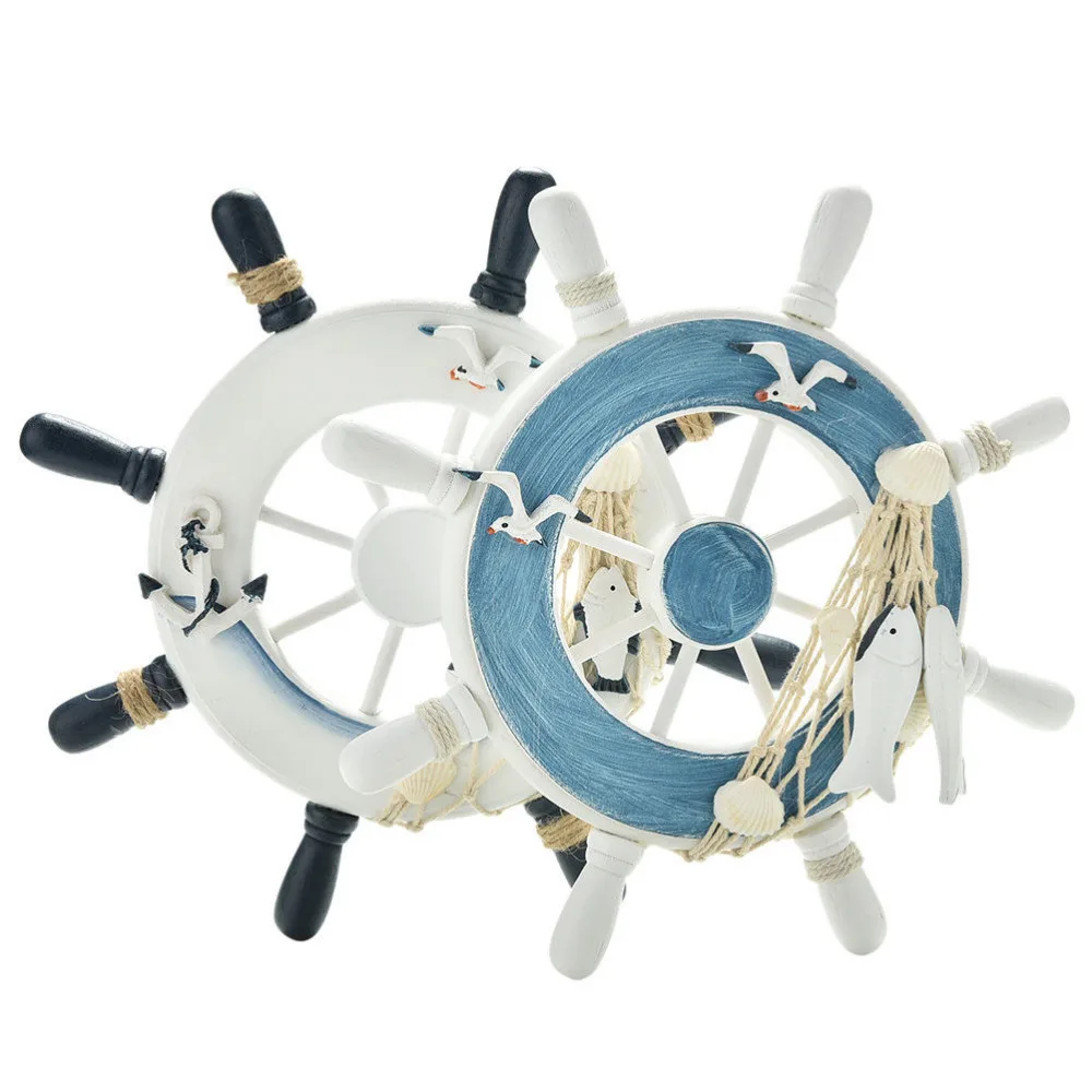 2 вида стилей деревянная Лодка Корабль Руль рыболовная сеть ремесла для дома