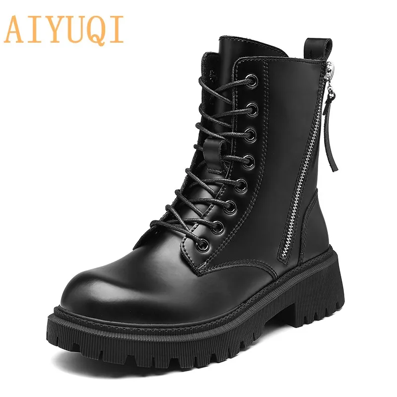 Женские весенние ботинки Новинка 2021 года Ботинки Martin из натуральной кожи