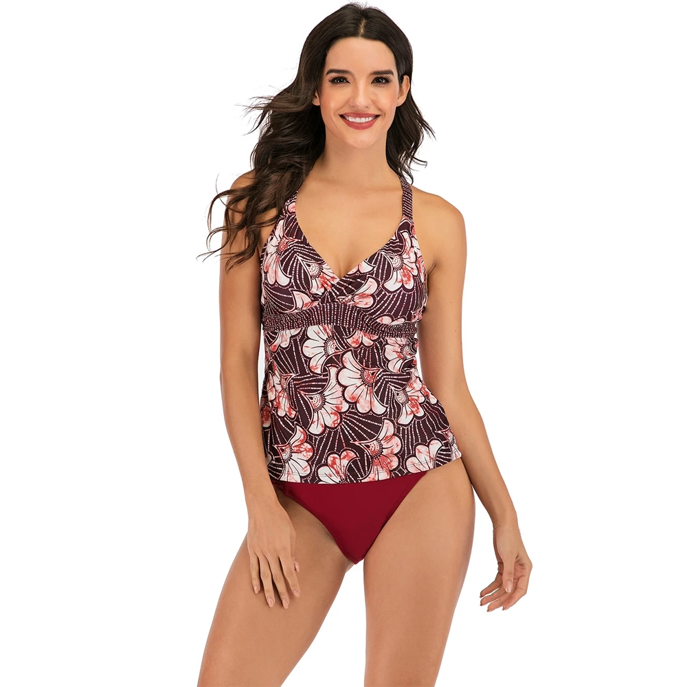 MUOLUX 2020 новый купальник из двух частей комплект с платьем винтажный принт размера